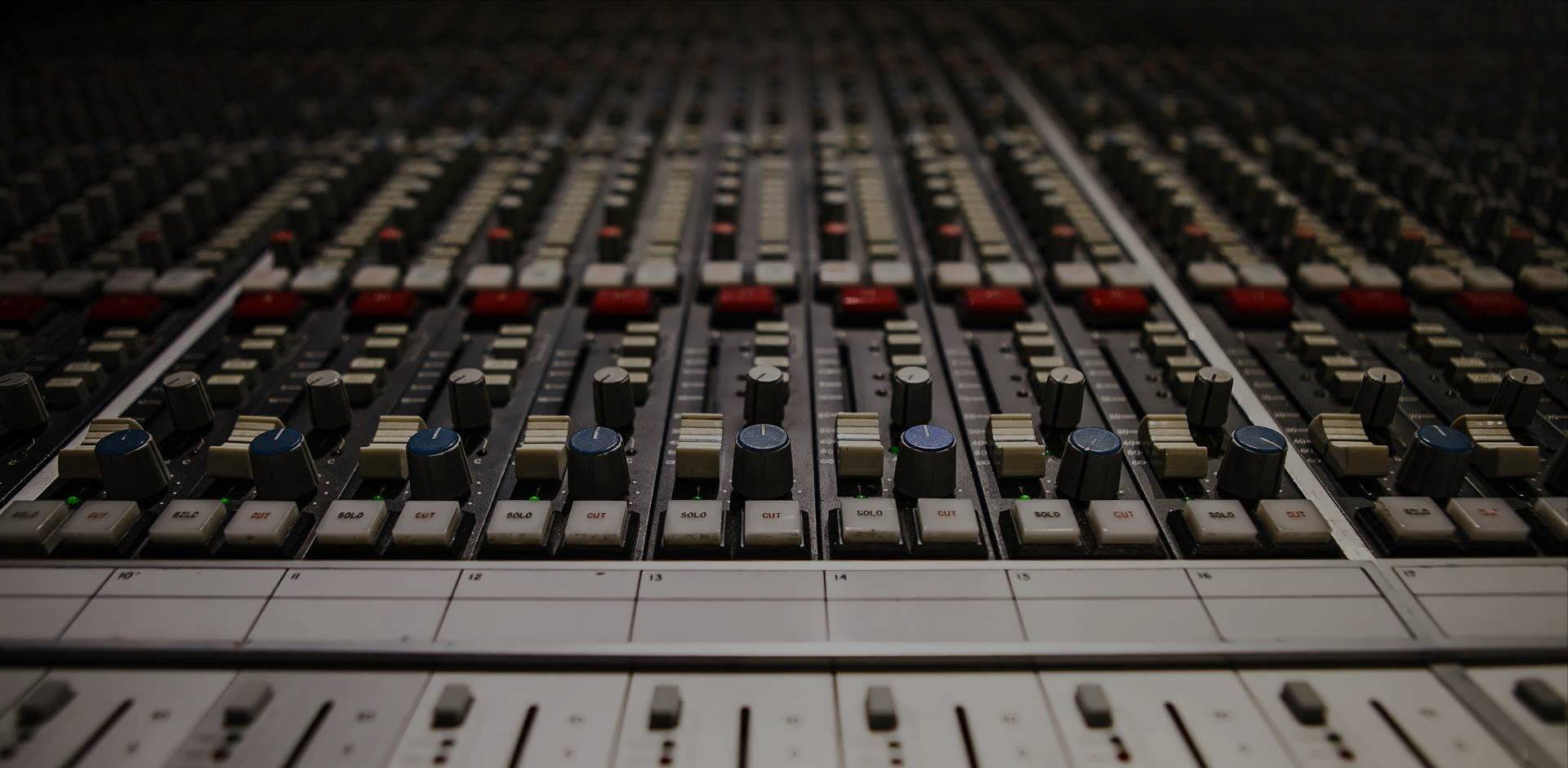 Engineer mixing at the console in the Major Mixing studio