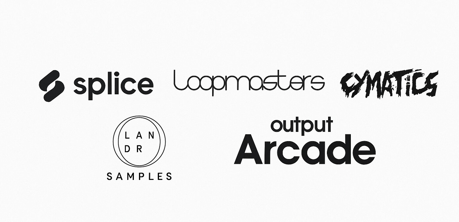 Popular royalty-free sample libraries: Splice, Loopmasters, Cymatics, LANDR Samples and Output Arcade