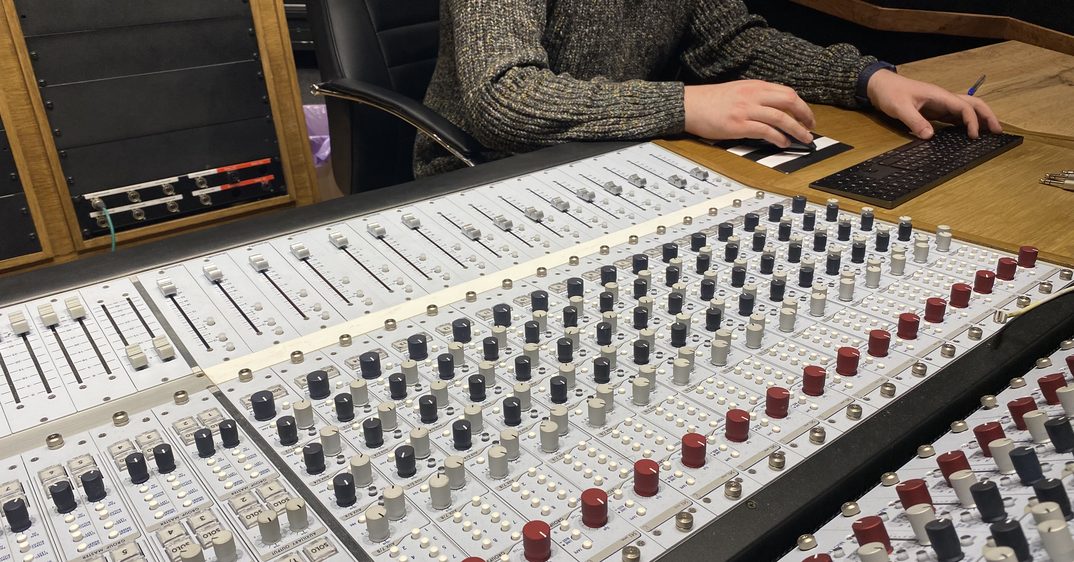 Stem mastering in progress at the Major Mixing console